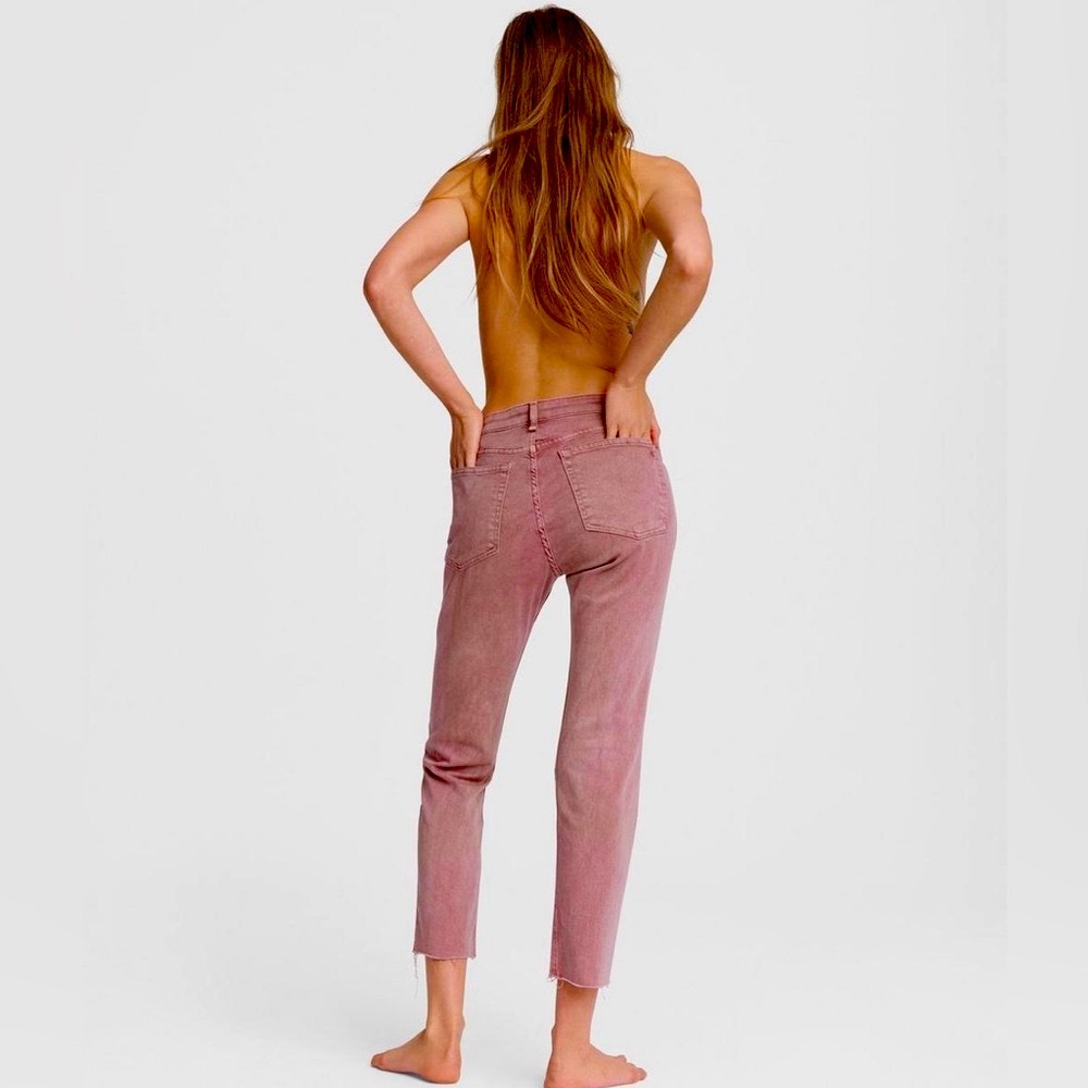 RAG & BONE DRE LOW RISE SLIM BOYFRIEND JEANS - LIGHT PLUM